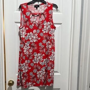 AGB Red Floral Midi Dress
